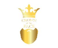 High Calibre Crown of the Face logo – premium brand for beard and skincare products, featuring a gold crown and beard on a black background.