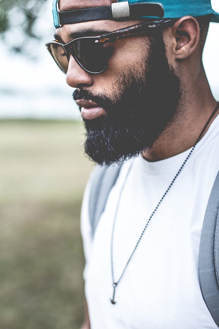 guy, man, fashion, backpack, beard, necklace, black american, cap, sunglasses, outdoor, bokeh, beard, beard, beard, beard, beard, cap